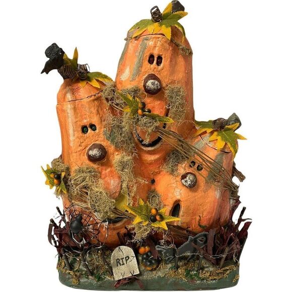 Other - VTG Motion Activated Pumpkin Paper Mache Halloween